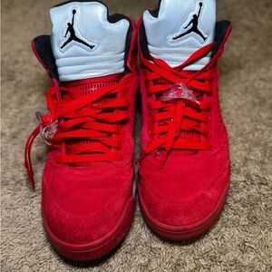 Air Jordan 5 Retro Red Suede Sneakers